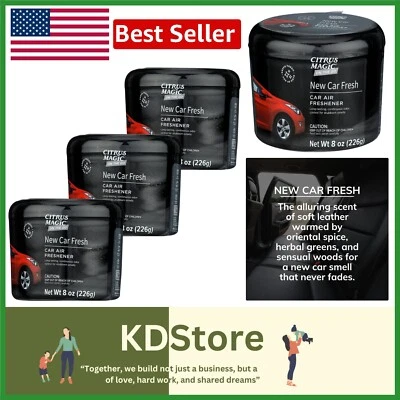 Elimina olores con paquete de 3 ambientadores sólidos - Lujoso aroma para coche nuevo, 8 oz Foto 1 de 4