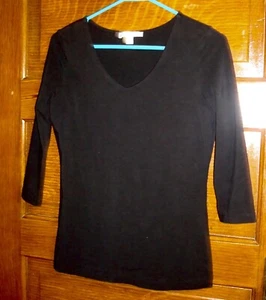 Camiseta de algodón negra manga 3/4 Petite PS - Imagen 1 de 3