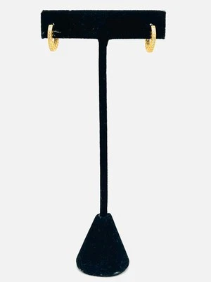 Pendientes Pandora Oro Amarillo Huggie Aro Pavé Plata Esterlina Joyería Foto 1 de 4