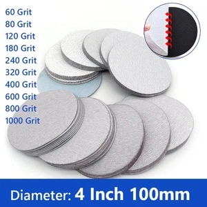 100mm-4 inch Round Sandpaper Sanding Disc Dry Flocking Disc No hole 60-1200 Grit - Picture 1 of 26