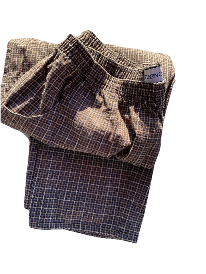 Calça xadrez feminina Cabin Creek pequena 16P puxar cônica nerd padrão cabine vintage - Imagem 1 de 4