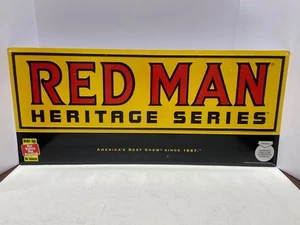 Red Man Chewing Tobacco Embossed Metal Sign Heritage Series 28”x 12 1/2” - Picture 1 of 12