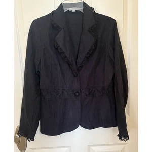 Claudia Richard Black Blazer Size Medium Jacket Fairycore Office Whimsy - Picture 1 of 5