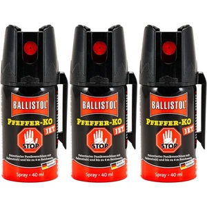 Ballistol PFEFFER-KO JET Tierabwehr Spray CS Fadenstrahl Pfefferspray 3x40 ml - Bild 1 von 1