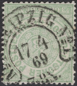 NDP Mi.-Nr 14 o Hufeisenstempel Leipzig 17 4 69 - Bild 1 von 1