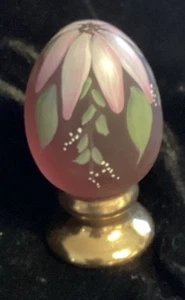 Fenton Art Glass Hand-Painted Pink Egg Signed Artist Anderson 1426/2500 3.5" T - Picture 1 of 4