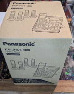 Panasonic Cordless Phone System Answering Machine 5 Handset Bluetooth Call Block - Picture 1 of 4