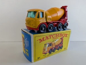 1968 Matchbox Lesney No. 21 Foden Concrete Truck w Original Box Made in England - Picture 1 of 14