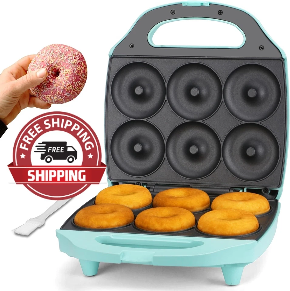 Máquina para hacer donas mini 6x3", ideal para niños y fiestas, color aqua Foto 1 de 4