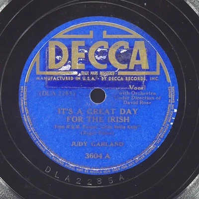 Джуди Гарленд It'S A Great Day For The Irish / Pretty Girl Milking DECCA 3604 очень хорошее состояние+ - Изображение 1 из 4