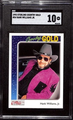 小汉克·威廉姆斯 1992 年纯银乡村黄金罕见 #54 新秀卡 SGC 10 — 第 1/2 张图片