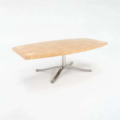 2004 Nicos Zographos Custom Burled Oak Conference Table w/ Stainless Steel Base - Image 1 of 4
