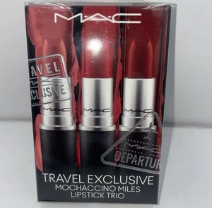 Neu im Karton M.A.C Mochaccino Miles Lippenstift Trio: Chili, Ruby Woo, Mokka. VERSIEGELT - Bild 1 von 4
