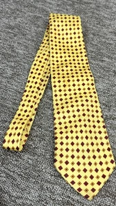 Corbata Nicole De Beauvoir Estampado Lunares Dorado 100% Seda Hecha en Italia Ropa de Hombre - Imagen 1 de 8