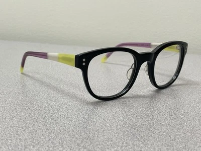 PRODESIGN DENMARK 4710-1 6032 BLACK PINK YELLOW EYEGLASSES 50-21-140 Japan *READ - Image 1 of 4