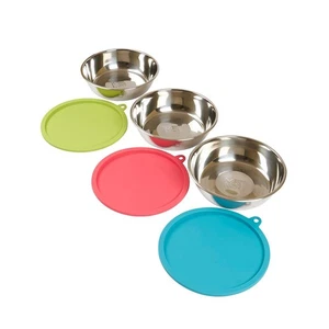 6-Piece Set | Three Stainless Steel Bowls and Three Colorful Silicone Lids | ... - Picture 1 of 8