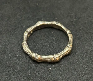 925 Sterling Bamboo Ring 3.1mm Sz 7.5 - 3.31g - Picture 1 of 3