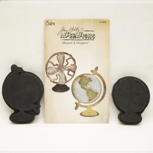 Tim Holtz Sizzix Vintage Fan & Globe Set Mover Shapers Magnetic Die 657838 - Picture 1 of 4