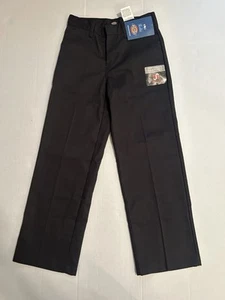 NWT Dickies Boys Flat Front Classic Fit Pants Navy Blue and Black Size 10 2 Pair - Picture 1 of 13