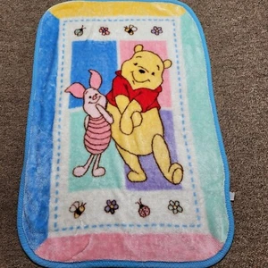 VTG Disney Winnie The Pooh Piglet 30" x 45" Plush Baby Blanket Fleece Lovey - Picture 1 of 8