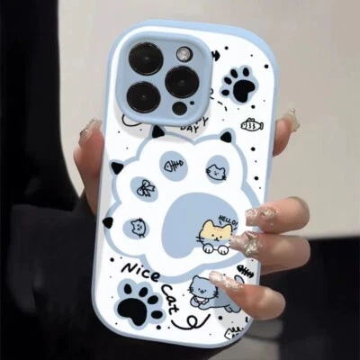 Case For iPhone 16 Pro Max 15 14 11 12 13 XR XS 6 7 8 Cute Cat's Paw Phone Cover - Image 1 of 4