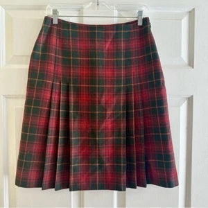 Gonna Brooks Brothers in lana a quadri plissettata midi tartan taglia 8 preppy - Foto 1 di 6