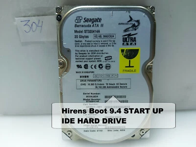 Hirens Boot 9.4 Hard Drive Start up SEAGATE ST320414A 20GB ATA 7200RPM 3.5" TEST - Image 1 of 4