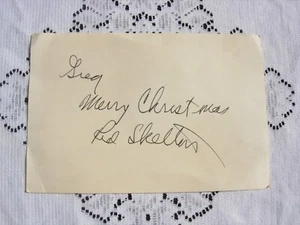 ROT SKELTON HANDSIGNIERT 6x4 Karte PERSONALISIERT - Bild 1 von 2