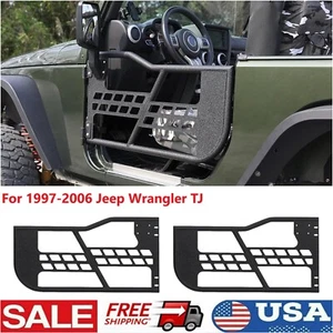 1 Pair For 1997-06 Jeep Wrangler TJ 2-Door Tu-bular Doors Tube Half Door Guards - Foto 1 di 4