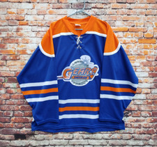 🔥 Saginaw Gears UHL CoHL Athletic Knit Hockey Jersey Men's XL Blue Oilers