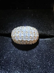 18k Yellow Gold 3 Carat Authentic Diamond Ring Size 6.5 - Picture 1 of 24