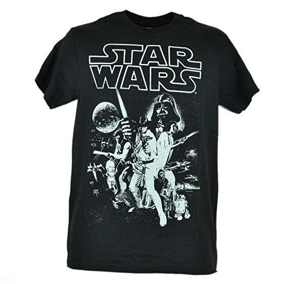 NEW Men's Star Wars Movie Graphic Cast Tee T-Shirt Darth Vader Classic Black - image 1 of 1