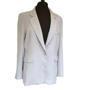 Bar III Women's Blazer Jacket XL Light Blue One Button Long Sleeves Slit Lined - Picture 1 of 9