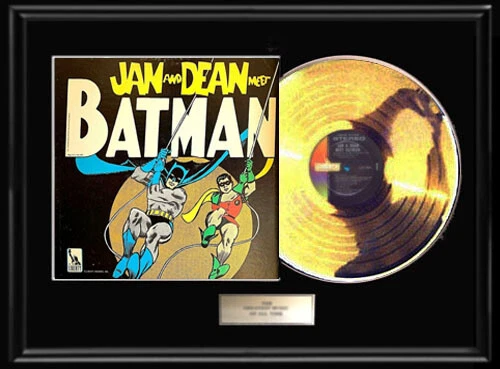 JAN & DEAN  MEET BATMAN ALBUM FRAMED LP GOLD RECORD THE BEACH BOYS - Image 1 of 1