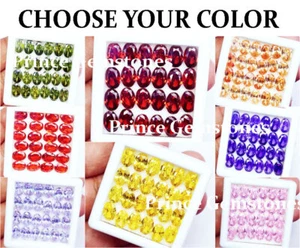 7x5 MM Size Mixed Color Natural Sapphire Certified Lot Oval Cut Loose Gemstone - Picture 1 of 66