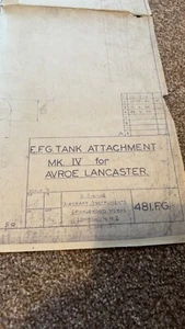 AVRO Lancaster Bomber wartime blueprint WW2 RARE - Picture 1 of 5