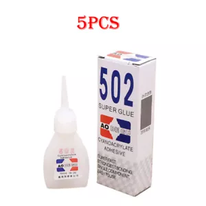 5 piezas 502 Super pegamento cianoacrilato adhesivo instantáneo adhesión fuerte reparación rápida - Imagen 1 de 12