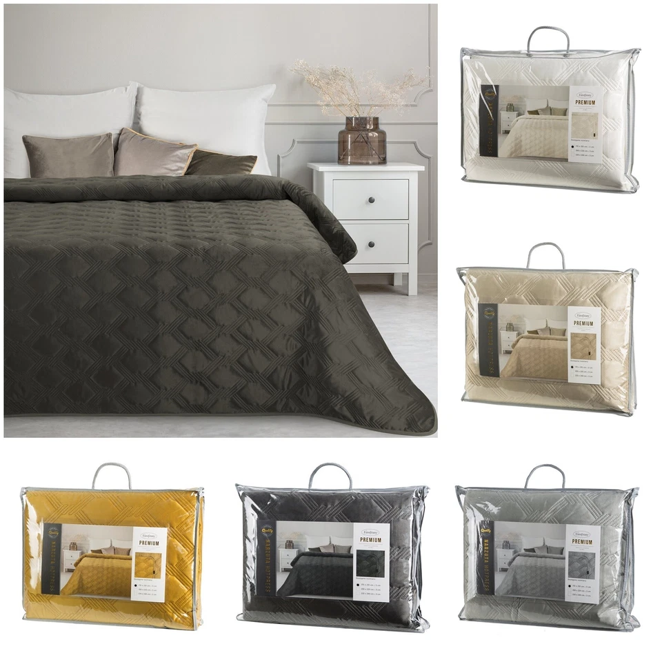 Weich gesteppte Steppdecke Samtdecke für Doppelbett Pflegeleicht Knitterfrei - Bild 1 von 1