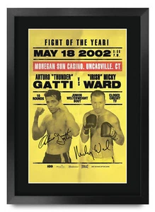 Arturo Gatti vs Micky Ward Bout 1 (2002) Gift Signed Poster Print to Boxer Fans - Picture 1 of 24