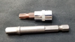 Uxcell T30 Torx Bit Socket 1/4" CR-V Socket S2 Steel 1.5" Hex Shank Adapter - Picture 1 of 11