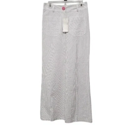 Pantalones Anthropologie Corey Lynn Calter Talla 6 Pierna Ancha Blanco Rayas Seersucker Foto 1 de 4