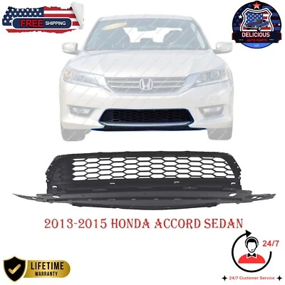 Front Lower Bumper Grille Textured Gray Fits 2013-2015 Honda Accord HO1036114 - Image 1 of 4