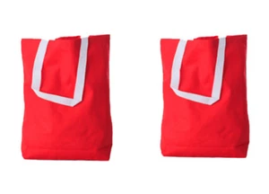Cantidad 2 Bolsa de Compras de Comestibles Reutilizable Fuerte Rojo Algodón Reforzado Grande Mediana - Imagen 1 de 2