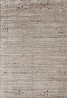 High-quality Beige Hand-woven Wool Rug Durable Gabbeh Rug 9x12 ft - Image 1 of 4