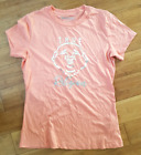 True Religion Pink Short Sleeves T-shirt Buddha Motif in silver Foil Size S NWOT