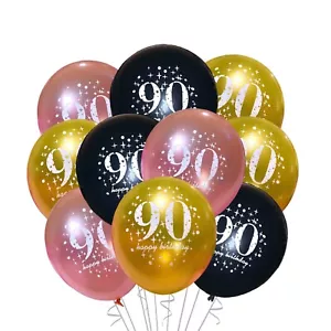 90. Geburtstag Ballons 12 Zoll Happy B-Day Latex Party Dekoration, drehen siebzig - Bild 1 von 8
