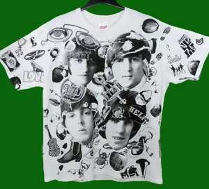 T-shirt vintage The Beatles stampa all over uomo taglia XL Apple 1991 Winterland anni 90 - Foto 1 di 9