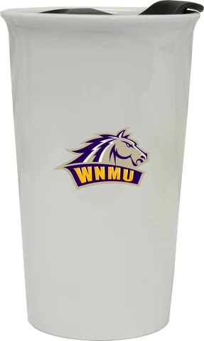 Western New Mexico Mustangs Double Walled Ceramic Tumbler Set-NCAA Travel Mugs Cover