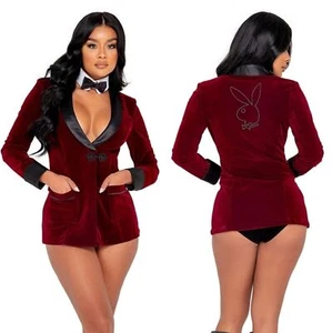 NEW Official Playboy Smoke Lounge Madam 4 PC Smoking Jacket Costume Set Medium - Picture 1 of 7