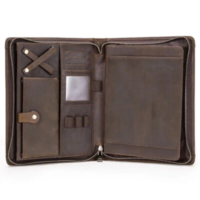 Genuine Leather Office Folder Portfolio Tablet Case Business Organizer For iPad - Image 1 of 4